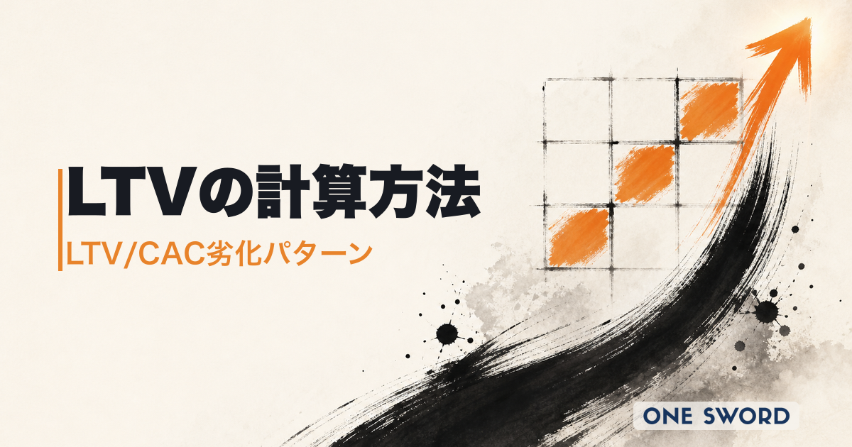 LTV（顧客生涯価値）の計算方法と向上施策｜LTV/CAC劣化パターンと平均値の罠